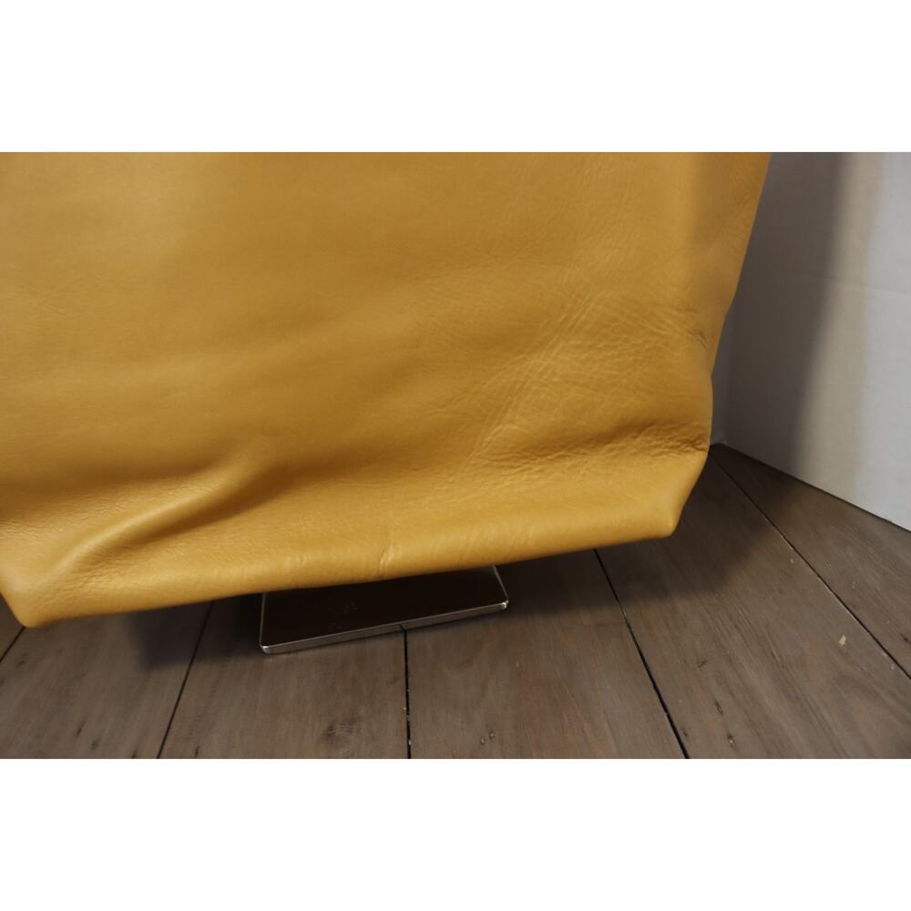 Portland Leather Yellow Tote Bag Large Double Handle Shoulder Bag - Picture 6 of 16